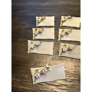 Set‎ of 11 Porcelain Floral Place Card Holders Escort Card Holders Vintage VGUC